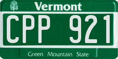 VT license plate CPP921