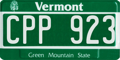 VT license plate CPP923