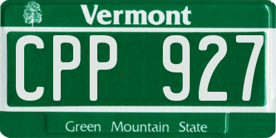 VT license plate CPP927
