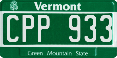 VT license plate CPP933