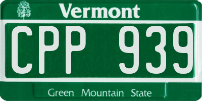 VT license plate CPP939