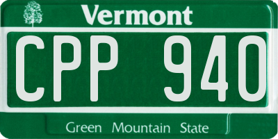 VT license plate CPP940