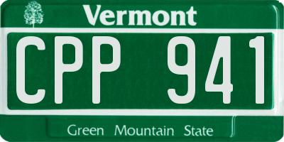 VT license plate CPP941