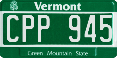 VT license plate CPP945