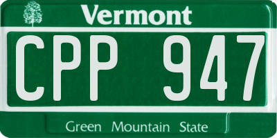 VT license plate CPP947