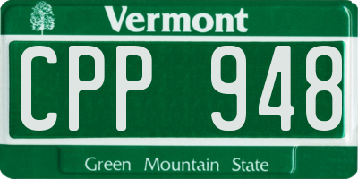VT license plate CPP948