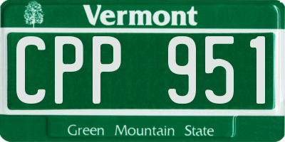 VT license plate CPP951