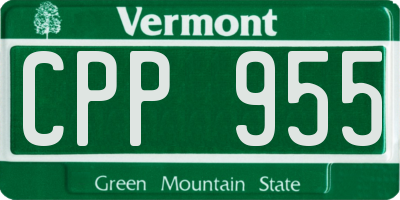 VT license plate CPP955