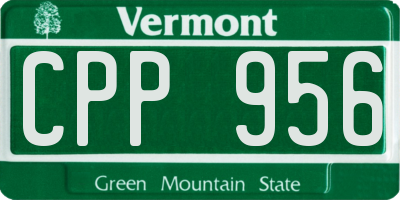 VT license plate CPP956
