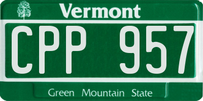 VT license plate CPP957