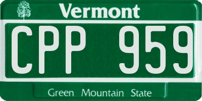 VT license plate CPP959