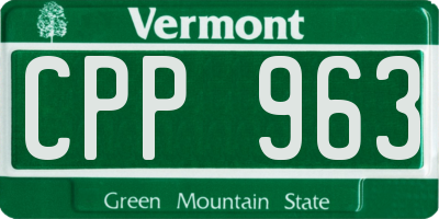 VT license plate CPP963