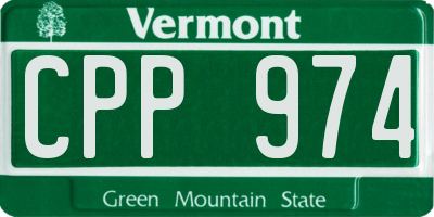 VT license plate CPP974