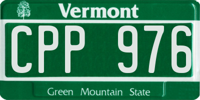 VT license plate CPP976