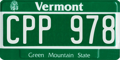 VT license plate CPP978