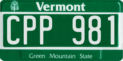 VT license plate CPP981