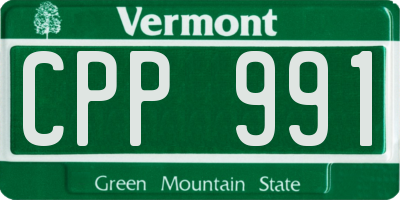 VT license plate CPP991