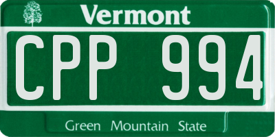 VT license plate CPP994