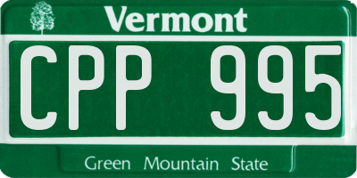 VT license plate CPP995