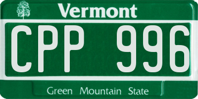 VT license plate CPP996