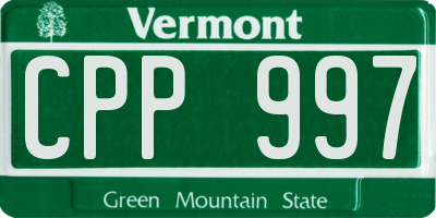 VT license plate CPP997