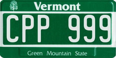 VT license plate CPP999