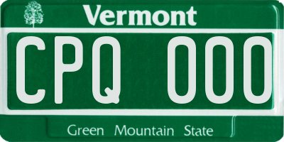 VT license plate CPQ000