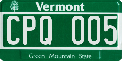 VT license plate CPQ005