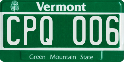 VT license plate CPQ006