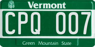 VT license plate CPQ007