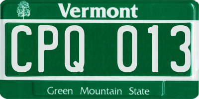 VT license plate CPQ013