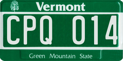 VT license plate CPQ014