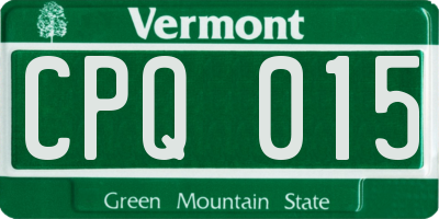 VT license plate CPQ015