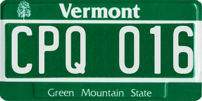 VT license plate CPQ016