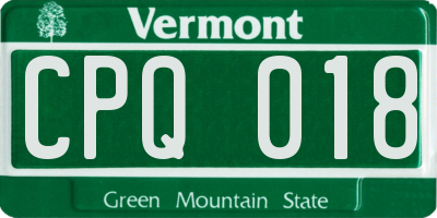 VT license plate CPQ018