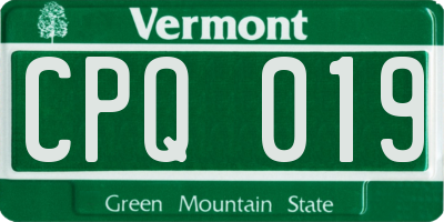 VT license plate CPQ019