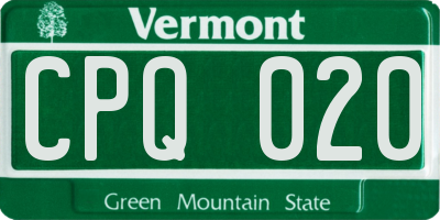 VT license plate CPQ020