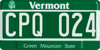 VT license plate CPQ024