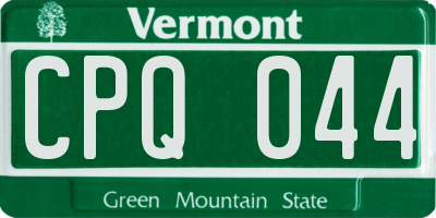 VT license plate CPQ044