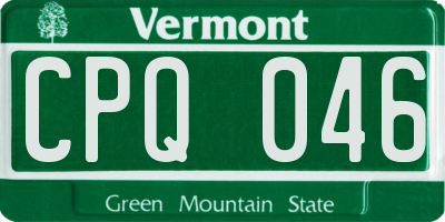 VT license plate CPQ046