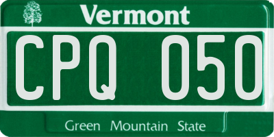 VT license plate CPQ050