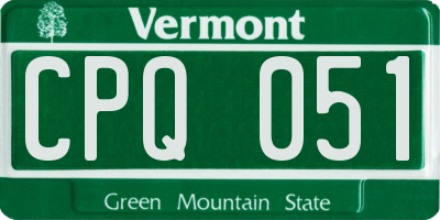 VT license plate CPQ051