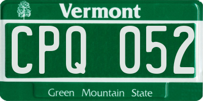 VT license plate CPQ052