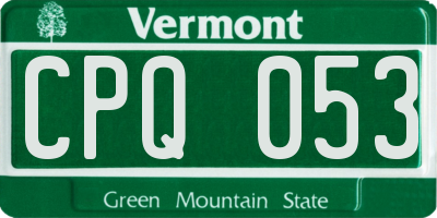 VT license plate CPQ053