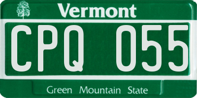 VT license plate CPQ055