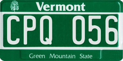VT license plate CPQ056