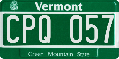 VT license plate CPQ057