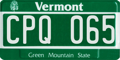 VT license plate CPQ065