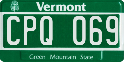 VT license plate CPQ069