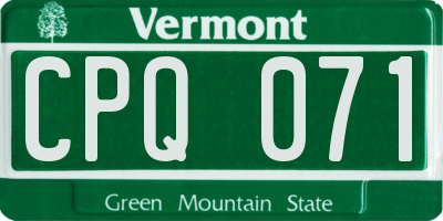 VT license plate CPQ071
